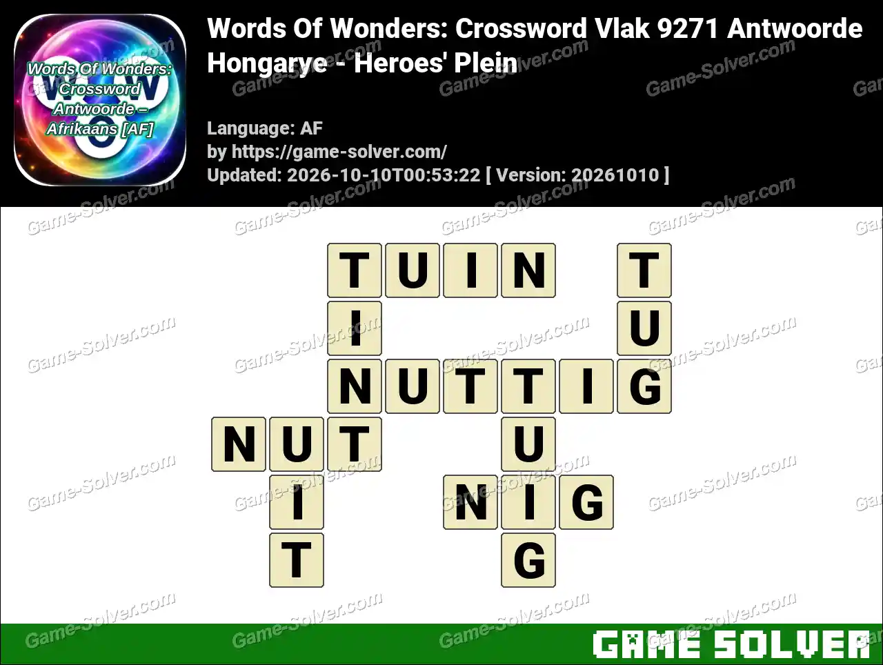 Words Of Wonders: Crossword Vlak 9271 Antwoorde – Hongarye – Heroes’ Plein